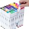 48-Color Dual-Tip Alcohol Marker Set – Chisel & Fine Tips with Case for Sketching & Coloring